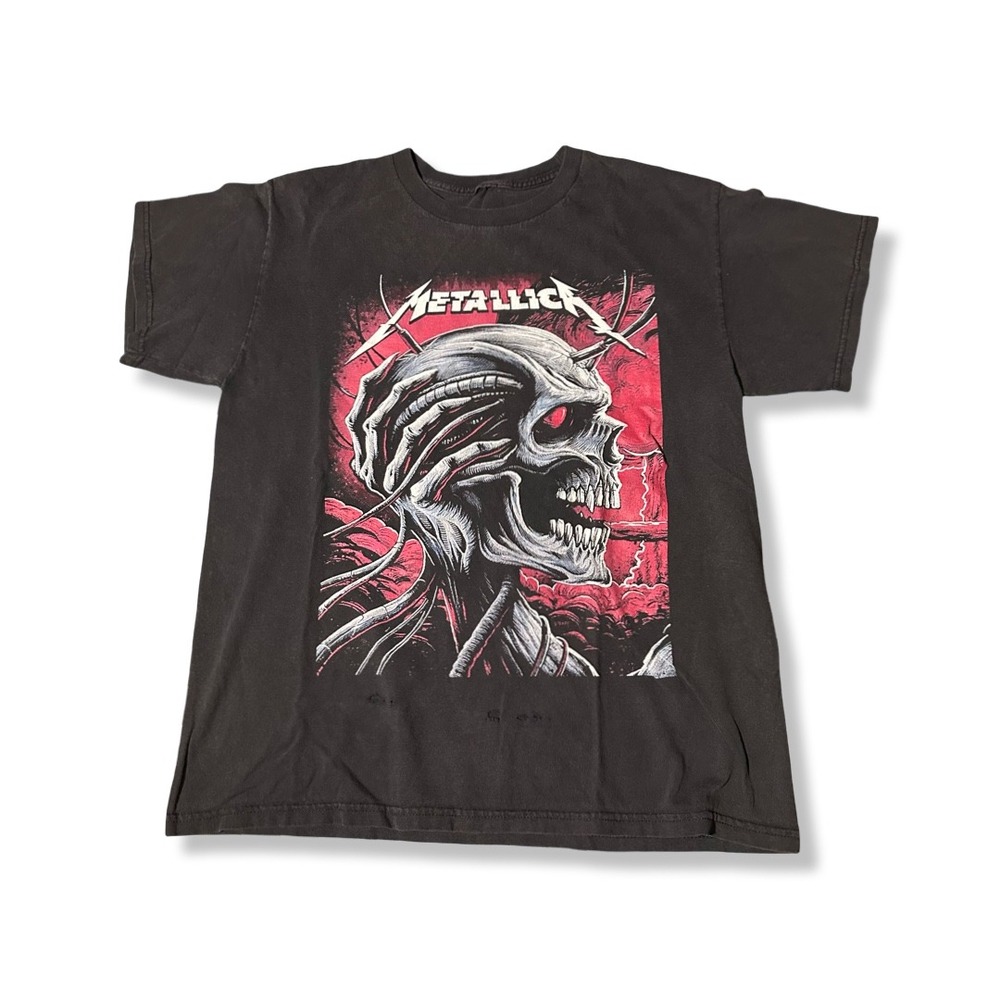 VTG Metallica T-Shirt Men Large Black Excellent Cyborg Skull Graphic Band Tee